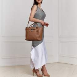مملوكة مسبقًا Michael Kors Brown Saffiano Leather Hamilton Traveler Tote