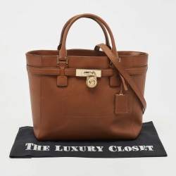 مملوكة مسبقًا Michael Kors Brown Saffiano Leather Hamilton Traveler Tote