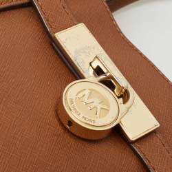 مملوكة مسبقًا Michael Kors Brown Saffiano Leather Hamilton Traveler Tote