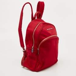 Pre Owned MICHAEL Michael Kors Red Nylon Abbey Backpack
