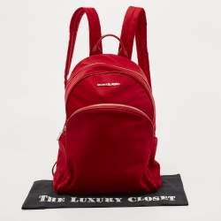 Pre Owned MICHAEL Michael Kors Red Nylon Abbey Backpack