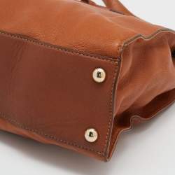 مملوكة مسبقًا حقيبة يد توتس مايكل مايكل كورس هاميلتون نورث ساوث جلد نقشة ثعبان بني فاتح كبيرة