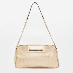 MICHAEL Michael Kors Metallic Gold Leather Berkley Chain Clutch