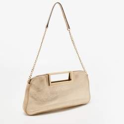 MICHAEL Michael Kors Metallic Gold Leather Berkley Chain Clutch