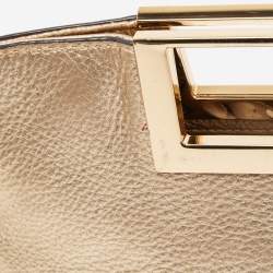 MICHAEL Michael Kors Metallic Gold Leather Berkley Chain Clutch