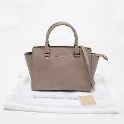 Pre Owned MICHAEL Michael Kors Taupe Saffiano Leather Medium Selma Satchel