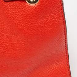 Pre Owned MICHAEL Michael Kors Red Leather East West Hamilton Tote