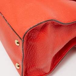 Pre Owned MICHAEL Michael Kors Red Leather East West Hamilton Tote