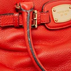 Pre Owned MICHAEL Michael Kors Red Leather East West Hamilton Tote