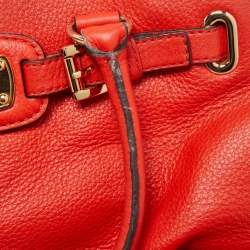 Pre Owned MICHAEL Michael Kors Red Leather East West Hamilton Tote