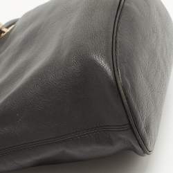 Pre Owned MICHAEL Michael Kors Black Soft Leather Small Jet Set Tote