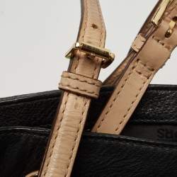 Pre Owned MICHAEL Michael Kors Black Soft Leather Small Jet Set Tote