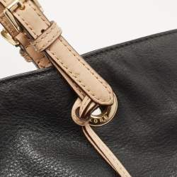 Pre Owned MICHAEL Michael Kors Black Soft Leather Small Jet Set Tote