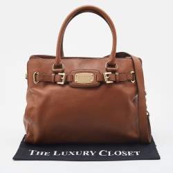 Pre Owned MICHAEL Michael Kors Brown Leather East West Hamilton Tote
