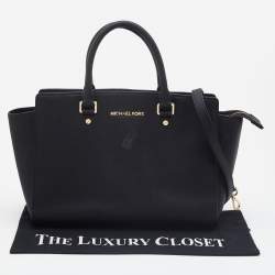 MICHAEL Michael Kors Black Leather Selma Satchel