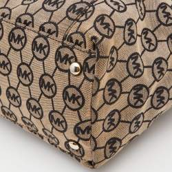 MICHAEL Michael Kors Beige/Black Signature Canvas and Leather Jet Set Tote