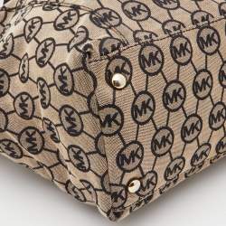 MICHAEL Michael Kors Beige/Black Signature Canvas and Leather Jet Set Tote