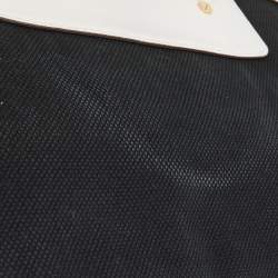 Pre Owned MICHAEL Michael Kors Black/White Canvas and Leather Selma Satchel