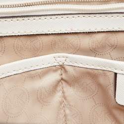 Pre Owned MICHAEL Michael Kors Black/White Canvas and Leather Selma Satchel