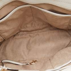 Pre Owned MICHAEL Michael Kors Black/White Canvas and Leather Selma Satchel