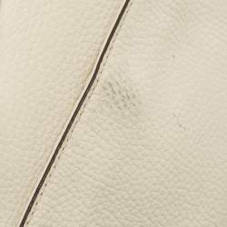 Pre Owned MICHAEL Michael Kors Off-White Leather Fulton Crossbody Bag