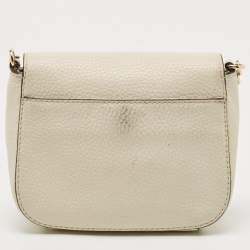 Pre Owned MICHAEL Michael Kors Off-White Leather Fulton Crossbody Bag