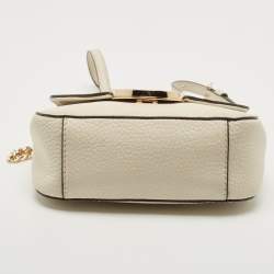 Pre Owned MICHAEL Michael Kors Off-White Leather Fulton Crossbody Bag