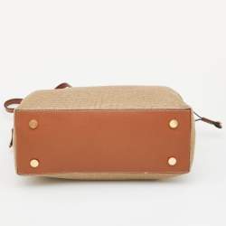 Pre Owned MICHAEL Michael Kors Tan Canvas and Leather Tote