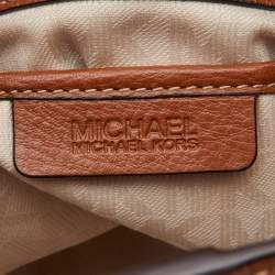 Pre Owned MICHAEL Michael Kors Tan Canvas and Leather Tote