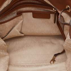 Pre Owned MICHAEL Michael Kors Tan Canvas and Leather Tote