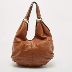 Pre Owned Michael Kors Brown Soft Leather Large Layton Hobo