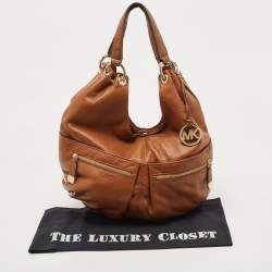 Pre Owned Michael Kors Brown Soft Leather Large Layton Hobo