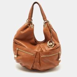 Pre Owned Michael Kors Brown Soft Leather Large Layton Hobo