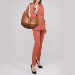 Pre Owned Michael Kors Brown Soft Leather Large Layton Hobo