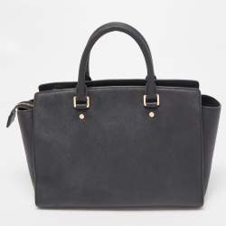 Pre Owned MICHAEL Michael Kors Black Saffiano Leather Large Selma Tote
