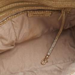 MICHAEL Michael Kors Gold Snakeskin Embossed Leather Large Selma Satchel