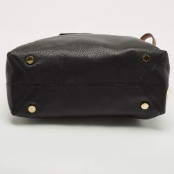 Pre Owned MICHAEL Michael Kors Brown /Black Leather Mira Top Handle Bag