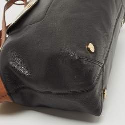 Pre Owned MICHAEL Michael Kors Brown /Black Leather Mira Top Handle Bag