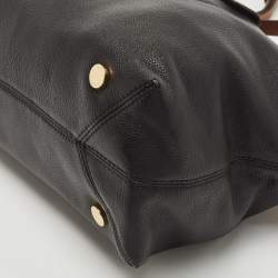 Pre Owned MICHAEL Michael Kors Brown /Black Leather Mira Top Handle Bag