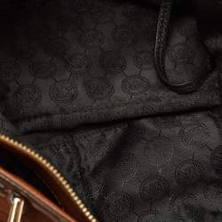 Pre Owned MICHAEL Michael Kors Brown /Black Leather Mira Top Handle Bag