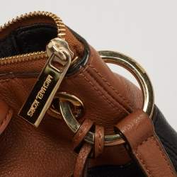 Pre Owned MICHAEL Michael Kors Brown /Black Leather Mira Top Handle Bag