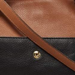 Pre Owned MICHAEL Michael Kors Brown /Black Leather Mira Top Handle Bag