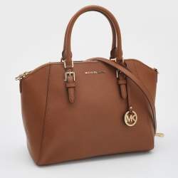 Pre Owned MICHAEL Michael Kors Tan Leather Ciara Satchel