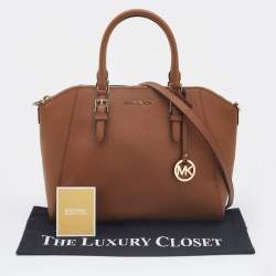 Pre Owned MICHAEL Michael Kors Tan Leather Ciara Satchel