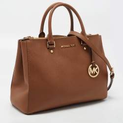 مملوكة مسبقًا MICHAEL Michael Kors Brown Saffiano Leather Large Sutton Tote