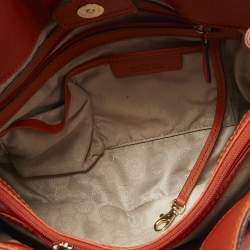 Pre Owned MICHAEL Michael Kors Orange Leather East West Hamilton Tote
