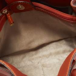 Pre Owned MICHAEL Michael Kors Orange Leather East West Hamilton Tote