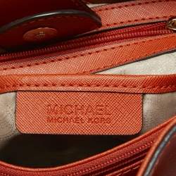 Pre Owned MICHAEL Michael Kors Orange Leather East West Hamilton Tote