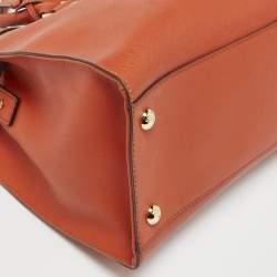 Pre Owned MICHAEL Michael Kors Orange Leather East West Hamilton Tote
