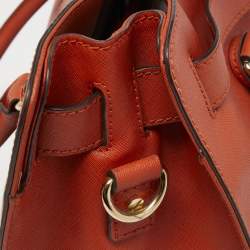 Pre Owned MICHAEL Michael Kors Orange Leather East West Hamilton Tote